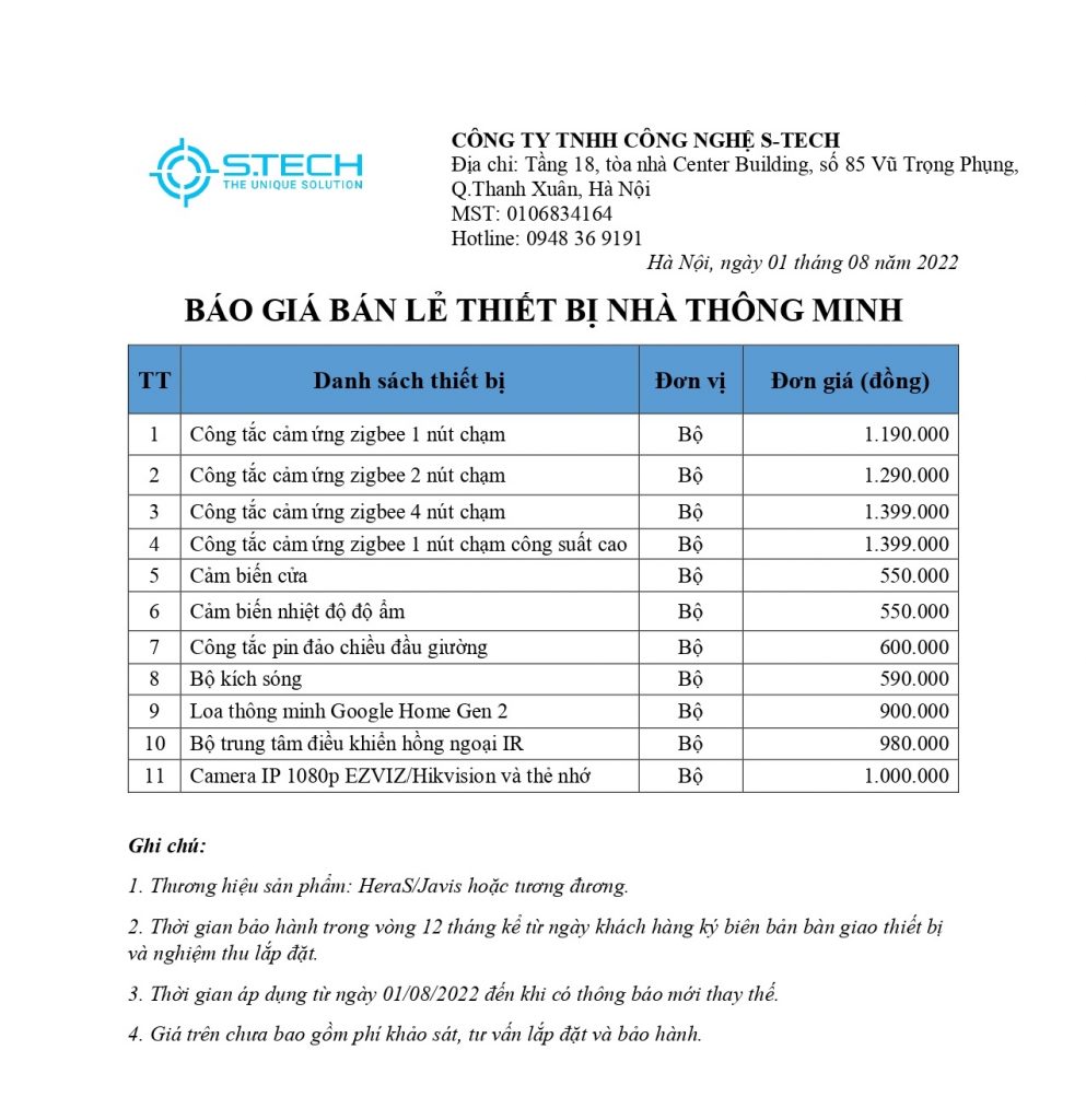 Báo giá bán lẻ thiết bị Tecco_page-0001